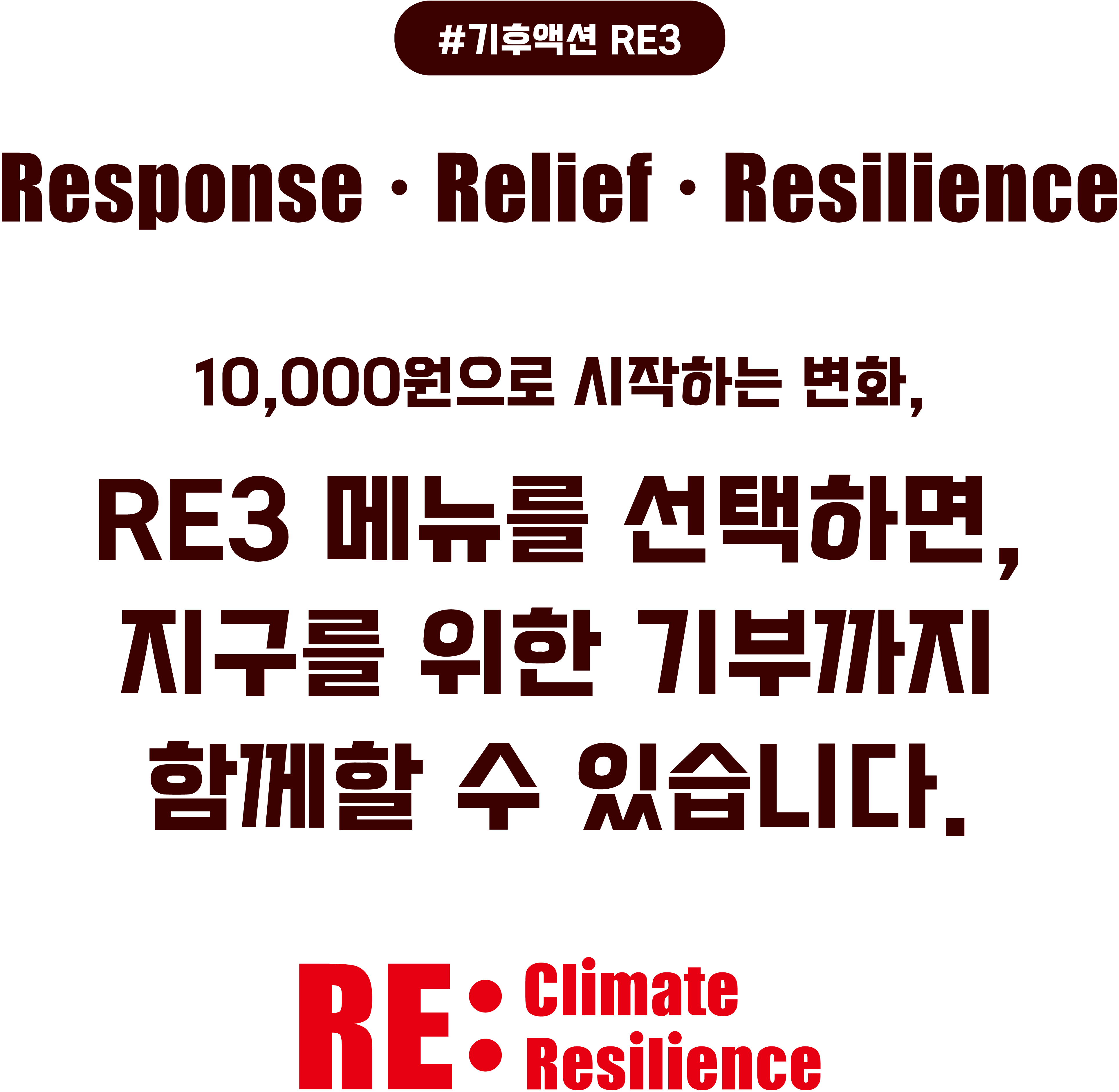 #ľ׼ RE3 Response  Relief  Resilience. 10,000 ϴ ȭ, RE3 ޴ ϸ,   α Բ  ֽϴ.