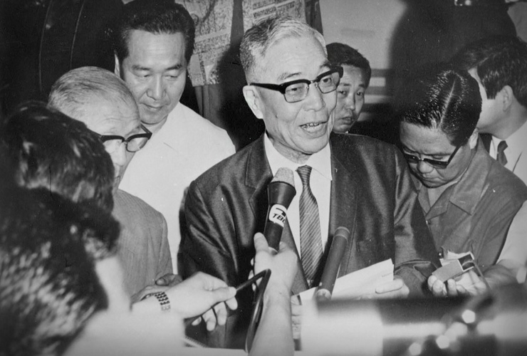 남북적십자회담을 제안하는 최두선 총재(1971년)